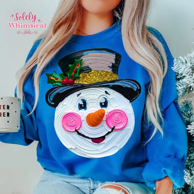 RTS SNOWMAN PINK CHEEKS DTF DIRECT TO FILM transfers ADULT 10X11.5
