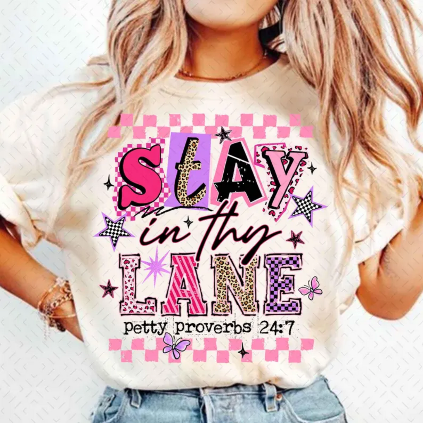 RTS STAY IN THY LANE PETTY PROVERBS DTF DIRECT TO FILM transfers ADULT 10X11.5