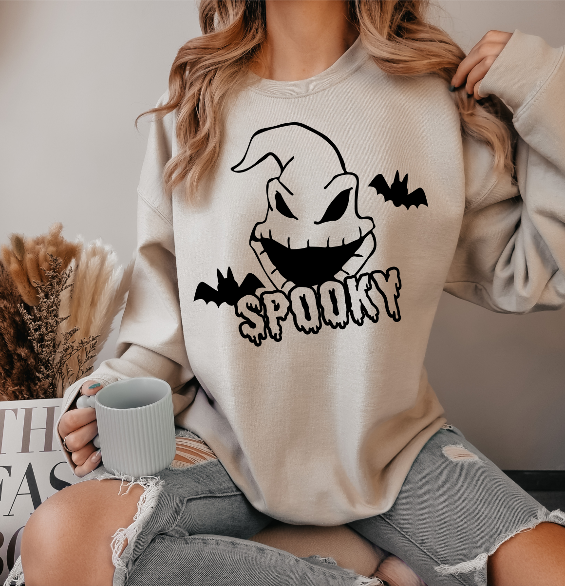 Spooky oogie bats Halloween SINGLE COLOR BLACK size ADULT DTF TRANSFERPRINT TO ORDER