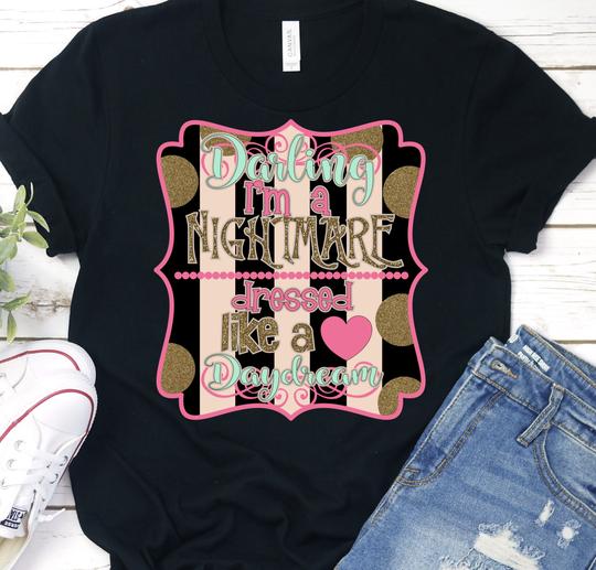 darling ima nightmare dressed like a daydream shirt Darling I Am A Nightmare Daydream SVG PNG, Cricut, Taylor Svg