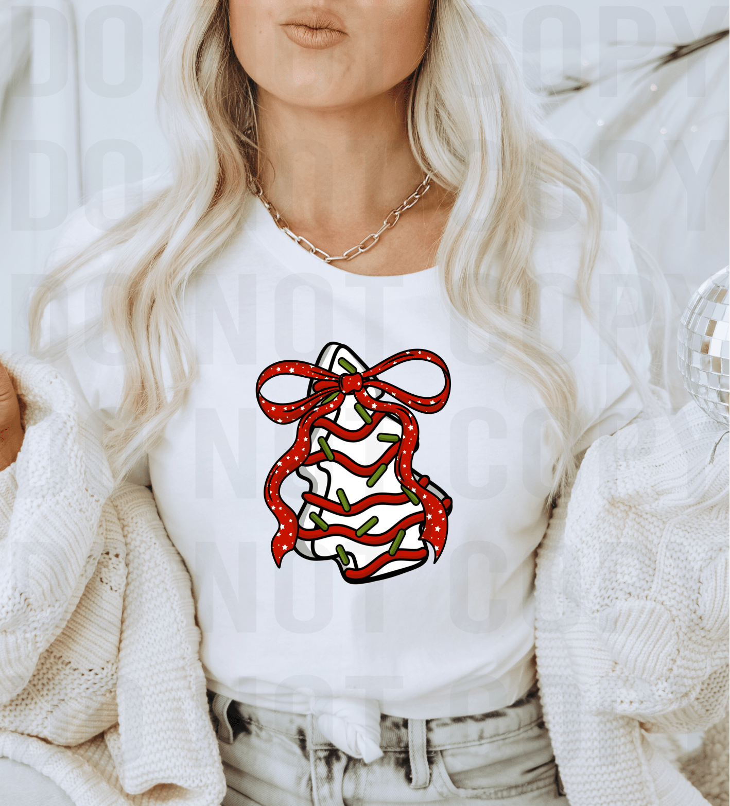 RTS CHRISTMAS CAKE TREE BOW CLEAR FILM SCREEN PRINT TRANSFER SIZE 9X7 - Do it yourself Transfers