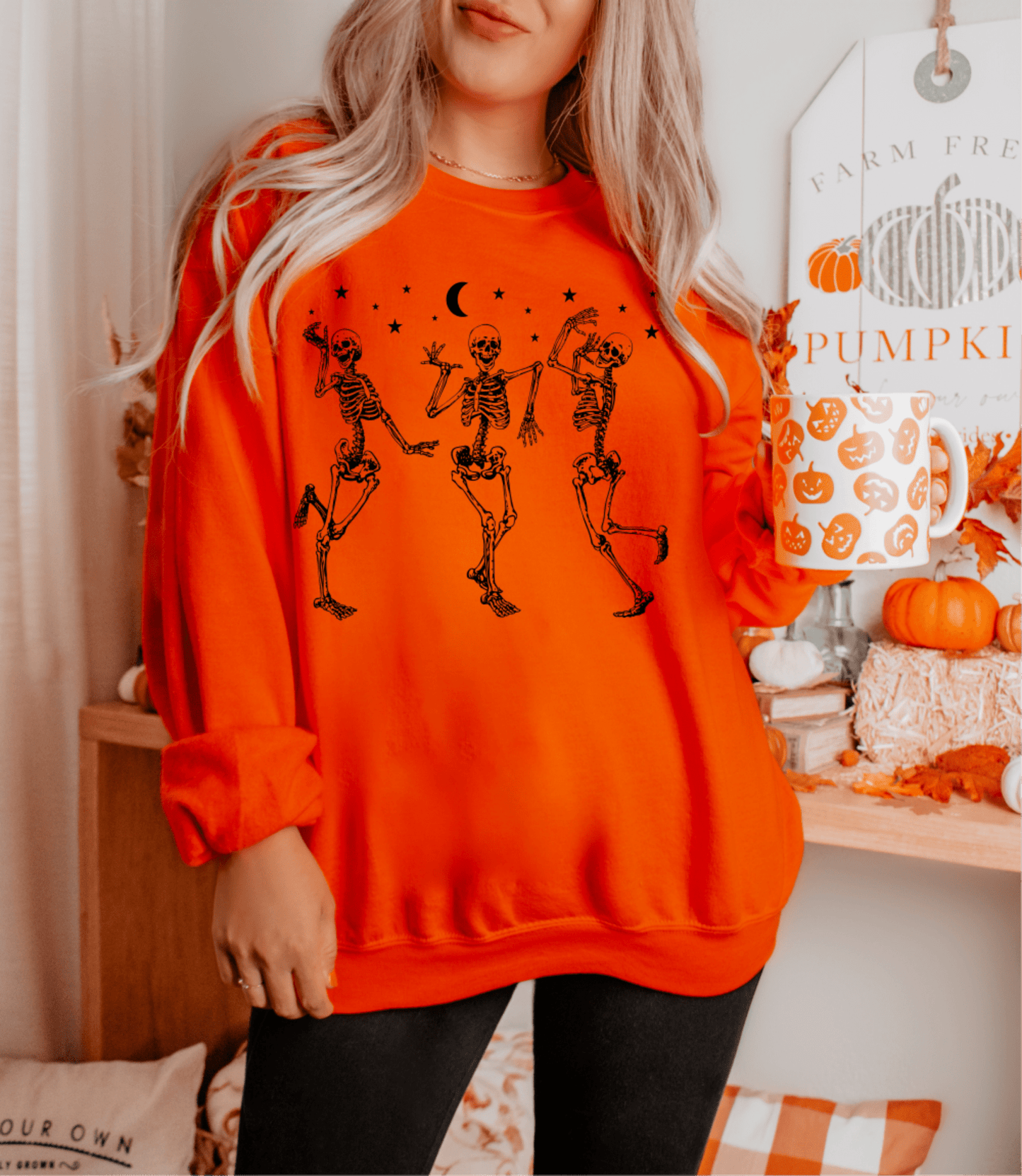 RTS DANCING SKULLIES HALLOWEEN SINGLE COLOR BLACK SCREEN PRINT transfer ADULT 10X12 - Do it yourself Transfers