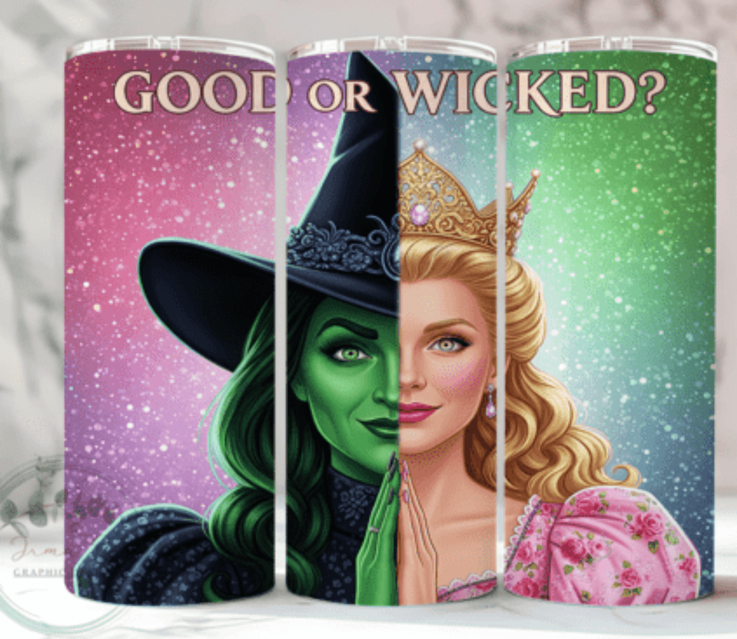 RTS GOOD OR WICKED 20 oz STRAIGHT SKINNY TUMBLER WRAP 9.6x8.3 - Do it yourself Transfers