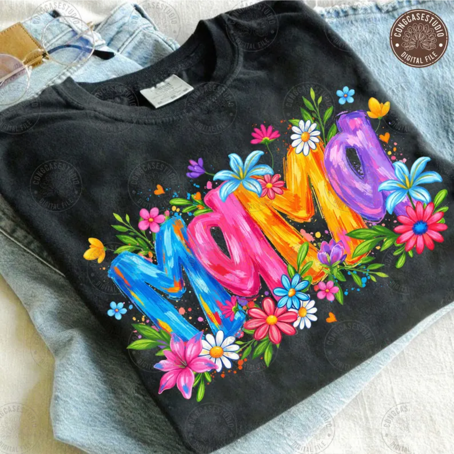 RTS MAMA FLOWERS SUMMER MOTHER'S DAY DTF DIRECT TO FILM transfers ADULT 10X11.5 - Do it yourself Transfers