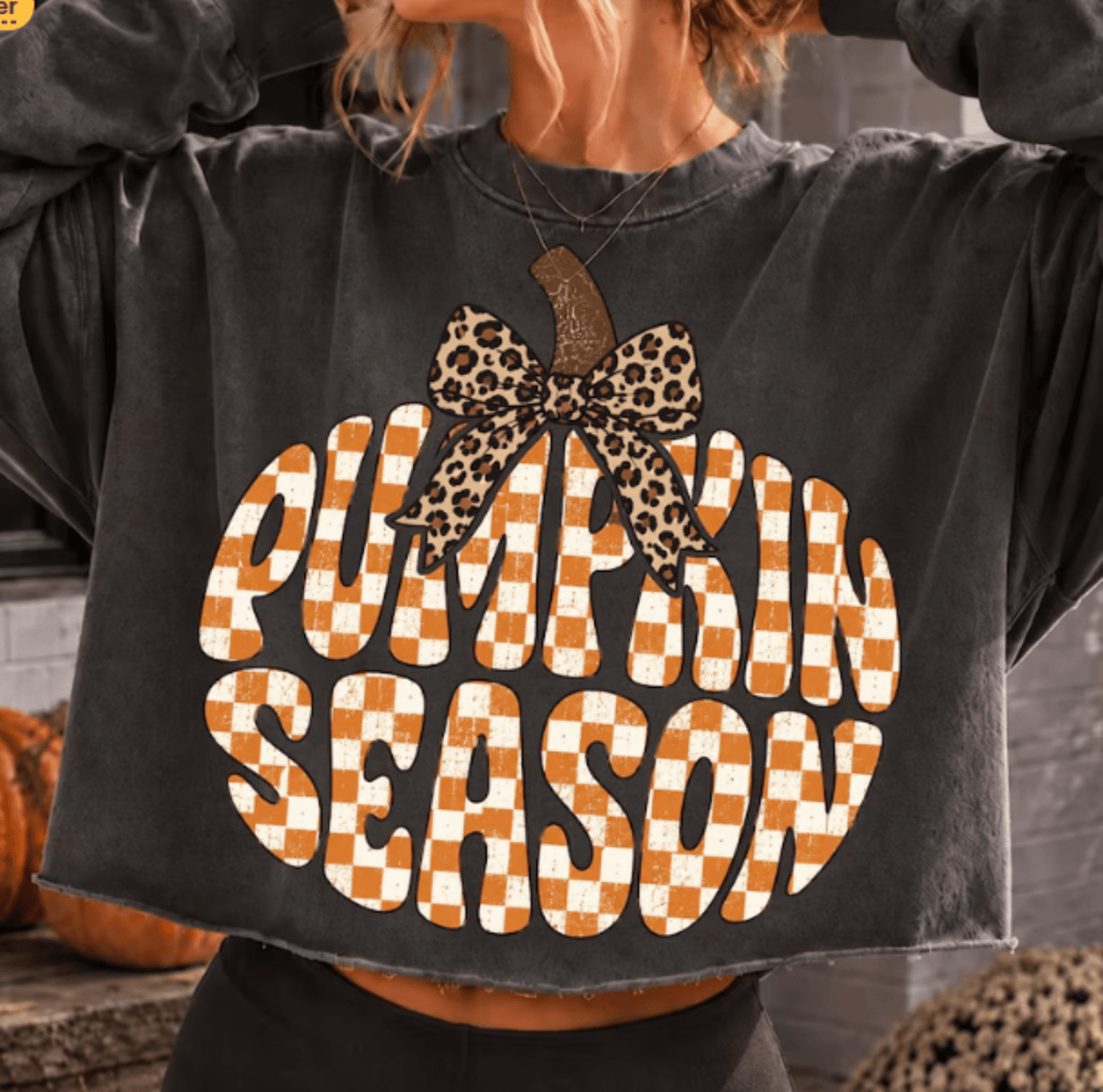 RTS PUMPKIN SEASON LEOPARD BOW DTF DIRECT TO FILM transfers ADULT 10.5X11.5 - Do it yourself Transfers