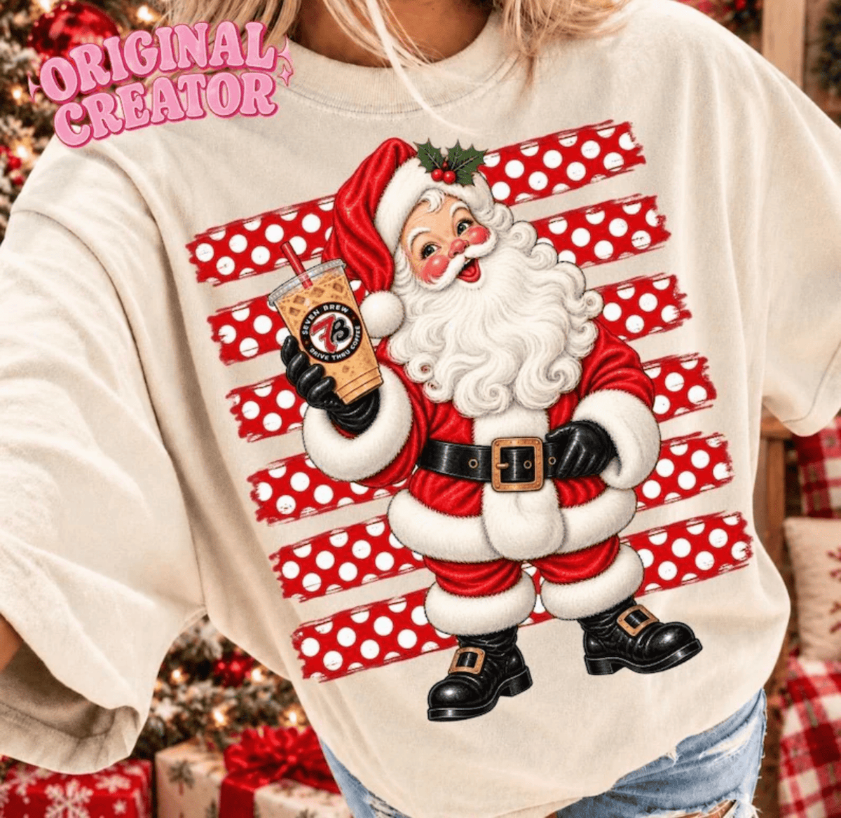 RTS SANTA 7 BREW DTF DIRECT TO FILM transfers ADULT 10.5X11.5 - Do it yourself Transfers