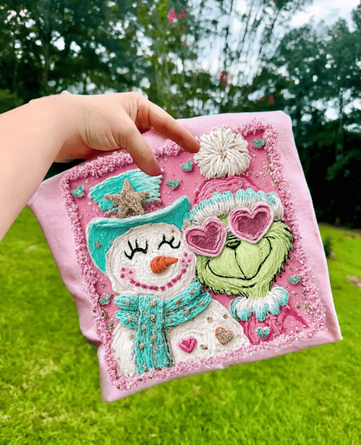 RTS SNOWMAN GREEN MAN WINTER CHRISTMAS FAUX DTF DIRECT TO FILM transfers ADULT 10X12 - Do it yourself Transfers