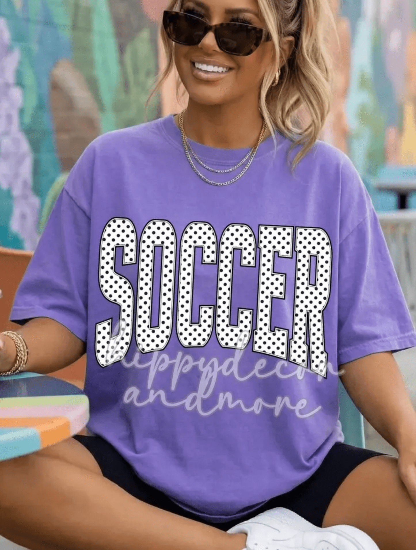 RTS SOCCER WHITE POLKA DOT DTF DIRECT TO FILM transfers ADULT 10X11.5 - Do it yourself Transfers