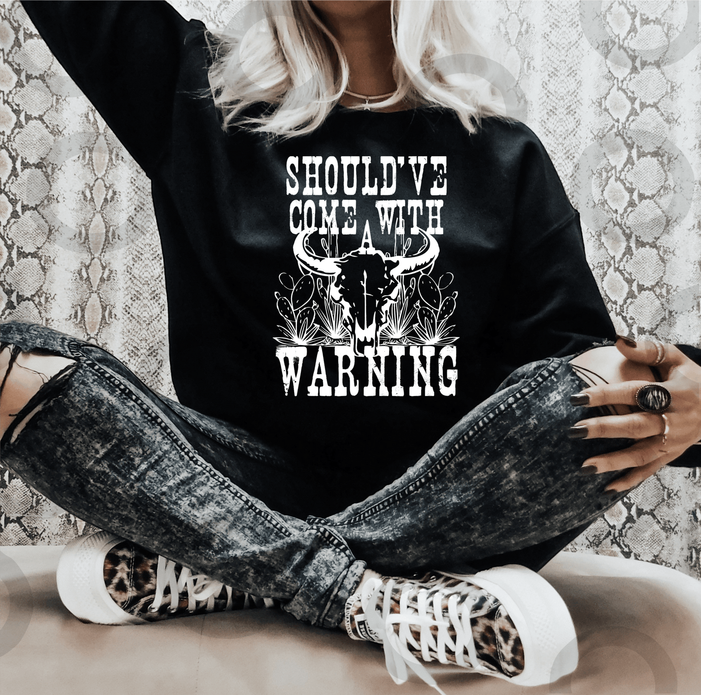 Should've some with a Warning SINGLE COLOR WHITE size ADULT DTF TRANSFERPRINT TO ORDER - Do it yourself Transfers