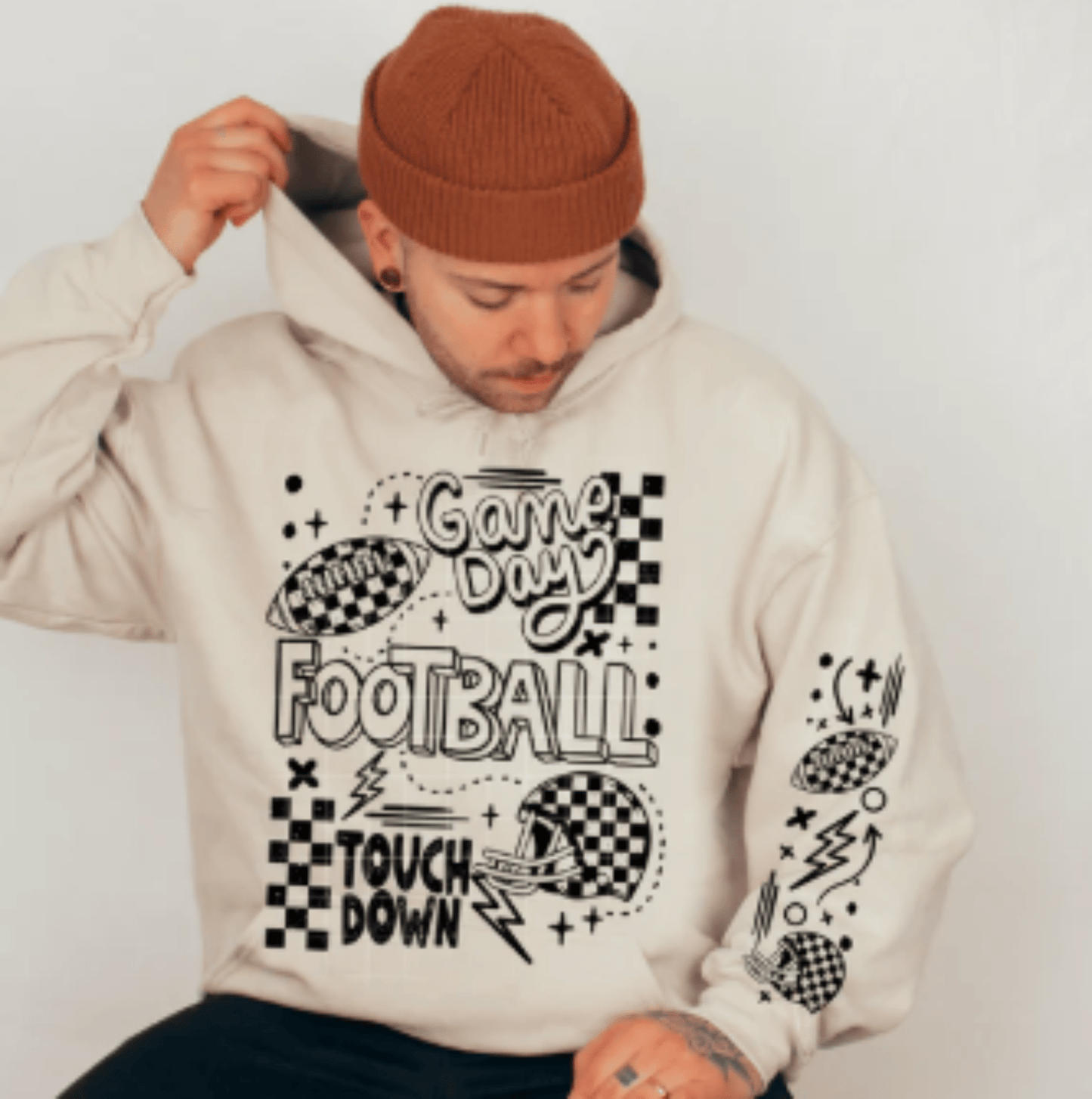 TRANSFER TUESDAY GAME DAY FOOTBALL SLEEVE SINGLE COLOR BLACK SCREEN PRINT transfer ADULT 10X12 - Do it yourself Transfers