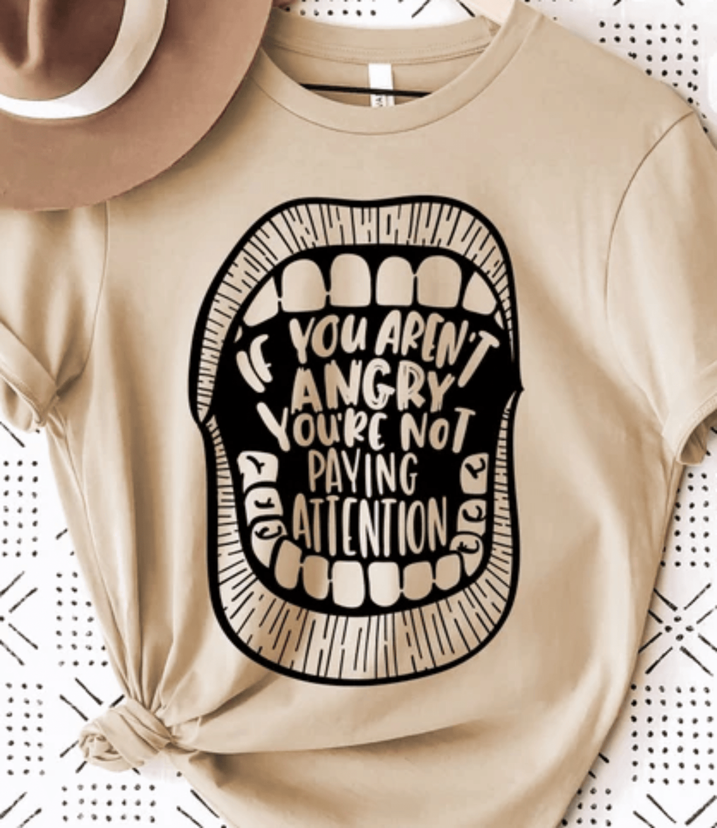 TRANSFER TUESDAY IF YOU AREN'T ANGRY YOU'RE NOT PAYING ATTENTION SINGLE COLOR BLACK Screen Print transfers size ADULT 9X12 - Do it yourself Transfers