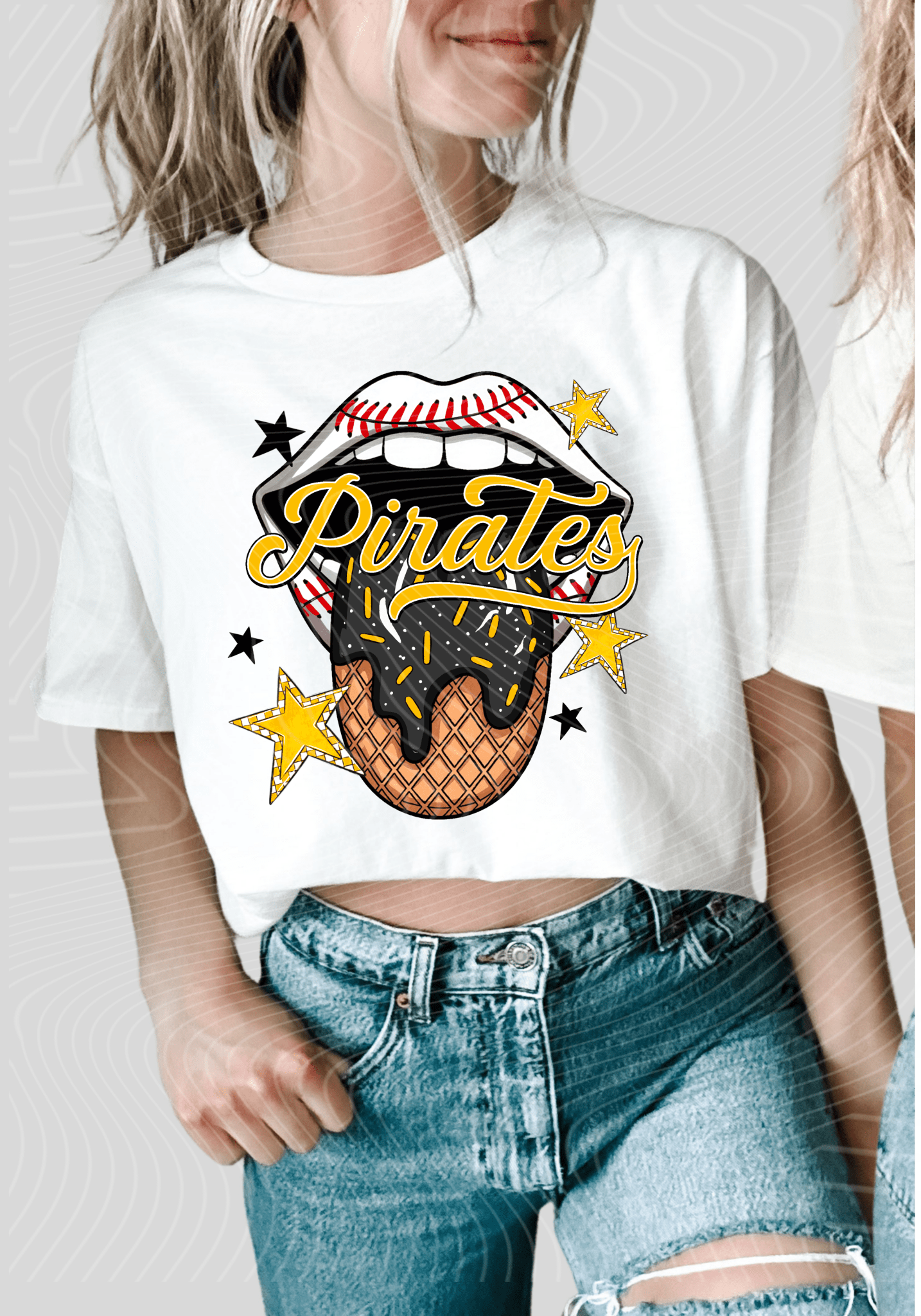 TRANSFER TUESDAY JUNE 17TH PIRATES BLACK YELLOW FLOWERS TONGUE SPRINKLES DTF DIRECT TO FILM transfers ADULT 9X12 - Do it yourself Transfers