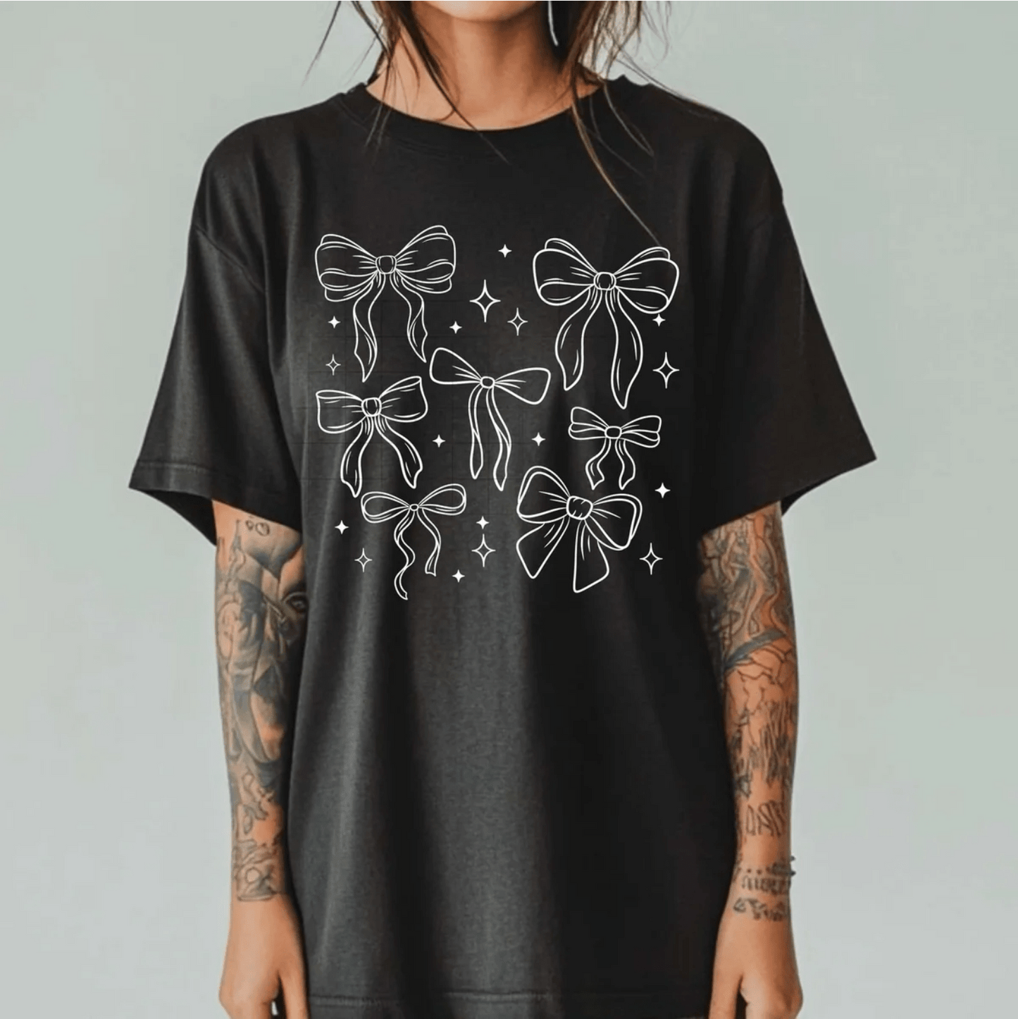 TRANSFER TUESDAY SHIPS FEB 25TH BOWS coquette MULTI SINGLE COLOR WHITE Screen Print transfers size ADULT 10X12 - Do it yourself Transfers