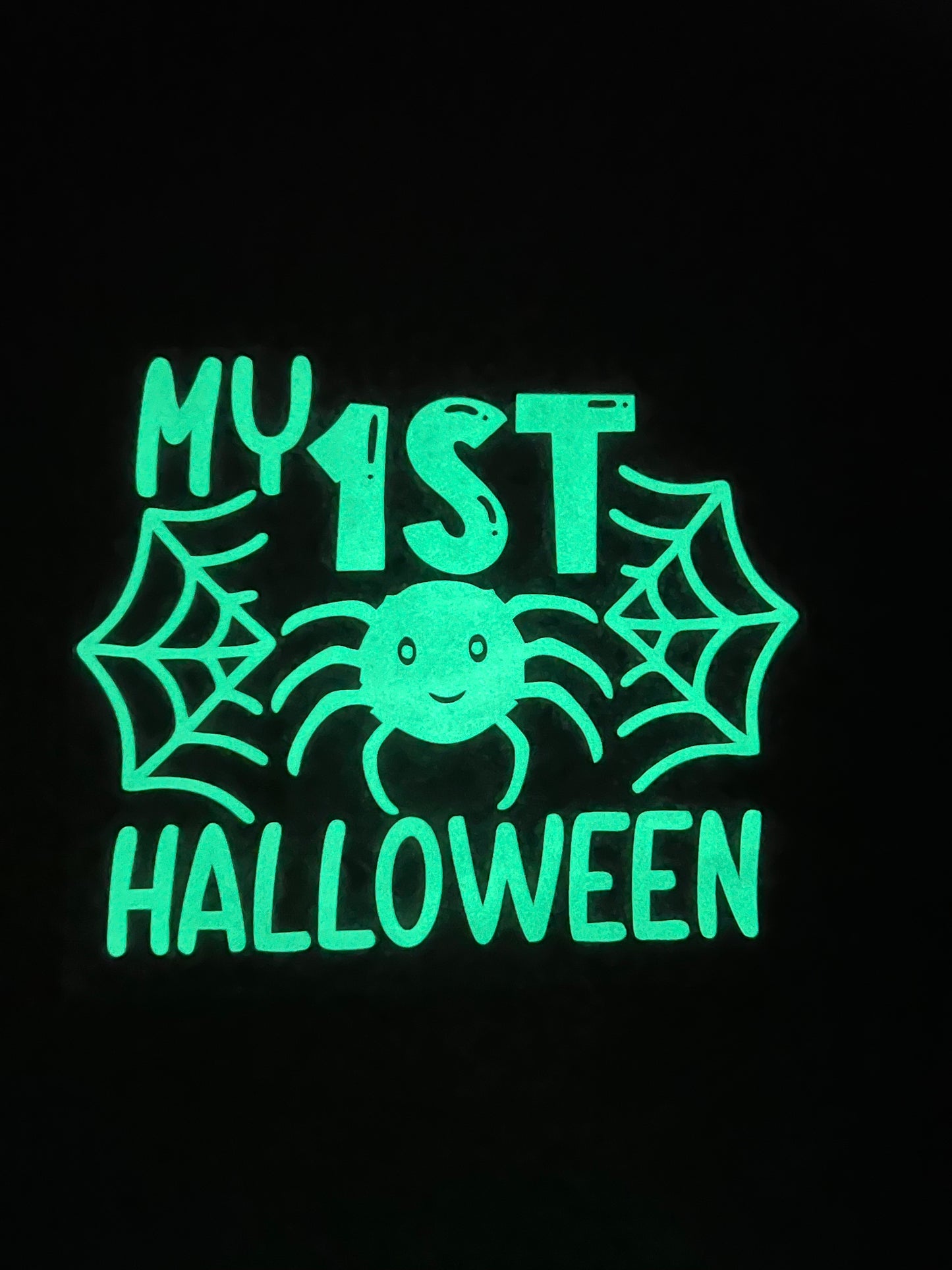My first Halloween GLOW IN THE DARK size kids 5x7 DTF TRANSFERPRINT TO ORDER