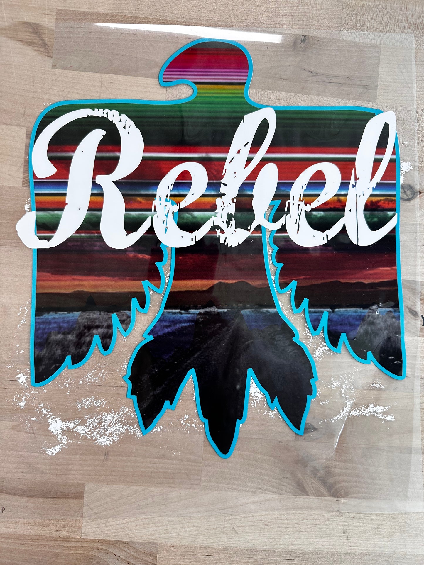 Rebel freebies serape size ADULT 9x11 DTF TRANSFERPRINT TO ORDER