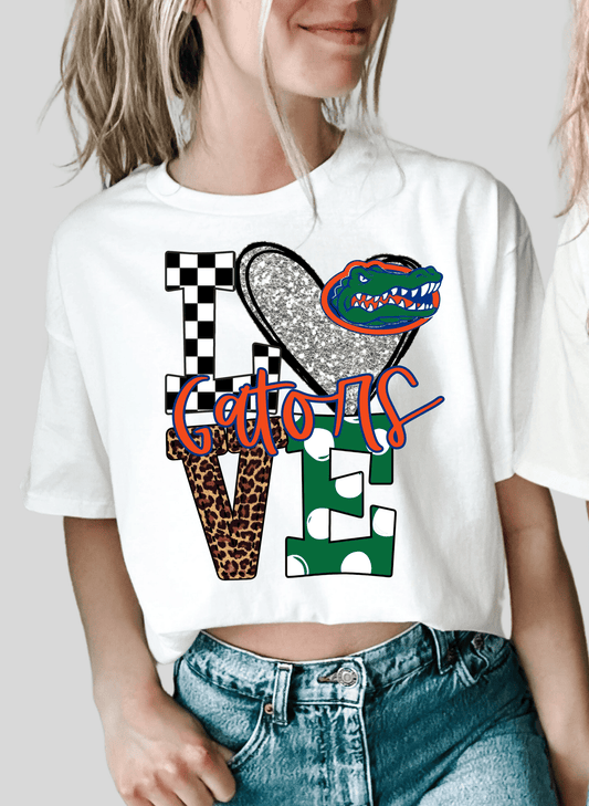 22 - F RTS Love GATORS sports DTF DIRECT TO FILM transfers size ADULT 10X12 - Do it yourself Transfers