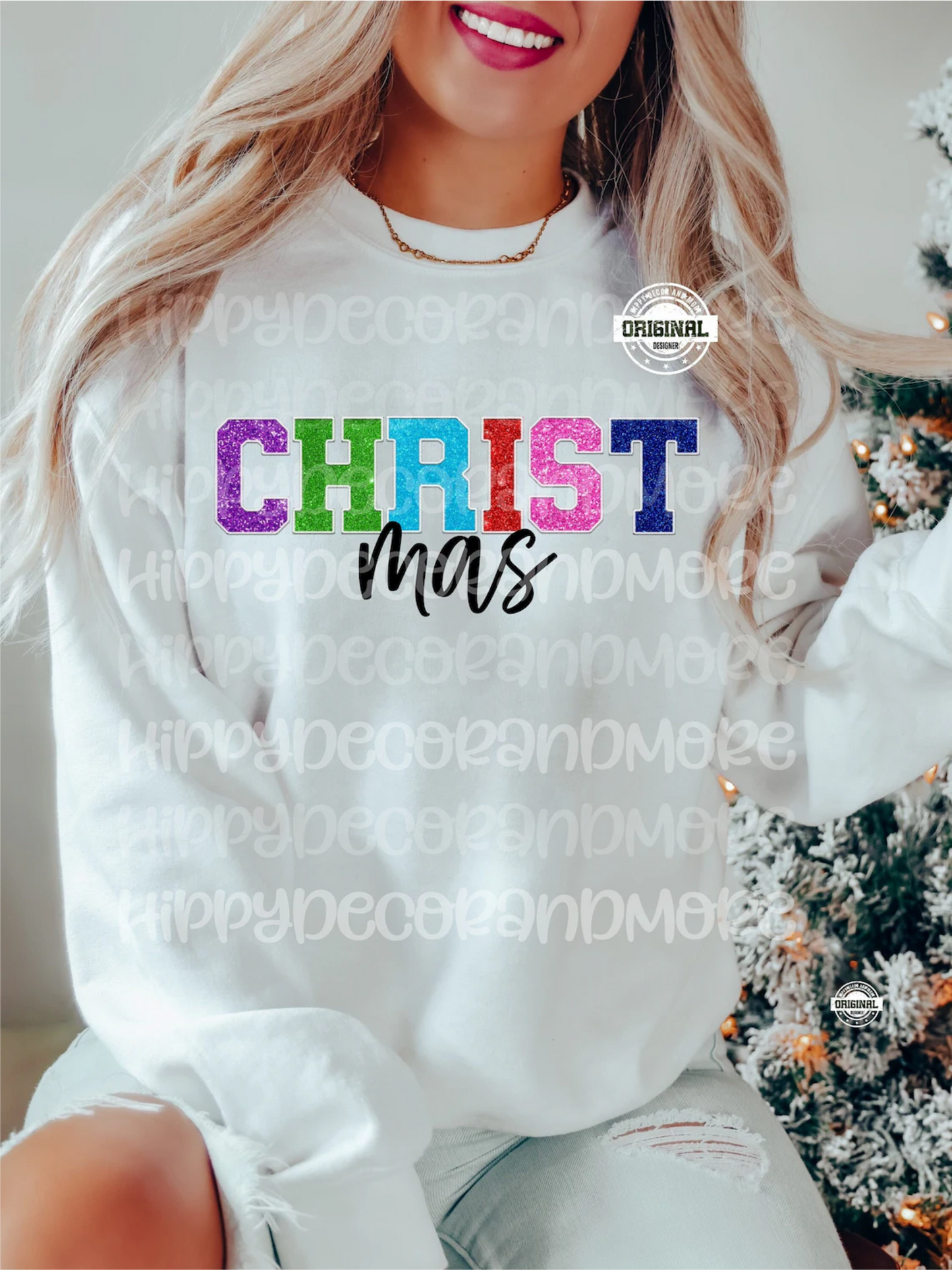 RTS CHRIST mas Christmas multi color purple green blue red pink  MATTE BREATHABLE CLEAR FILM SCREEN PRINT TRANSFER ADULT 7x12