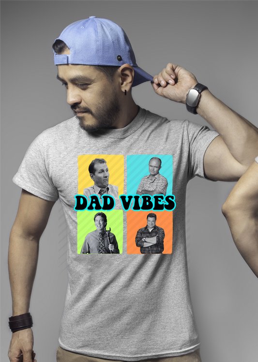 RTS DAD VIBES multi color DTF DIRECT TO FILM transfers size ADULT 10x12
