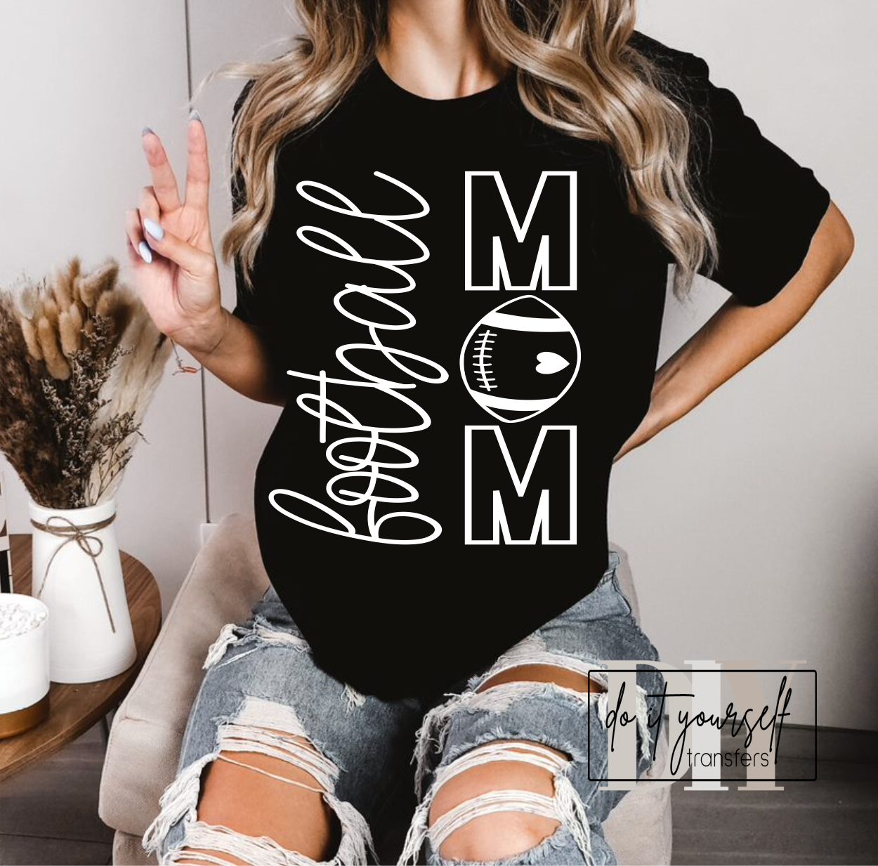 Football MOM SINGLE COLOR DTF TRANSFERS PRINT TO ORDER