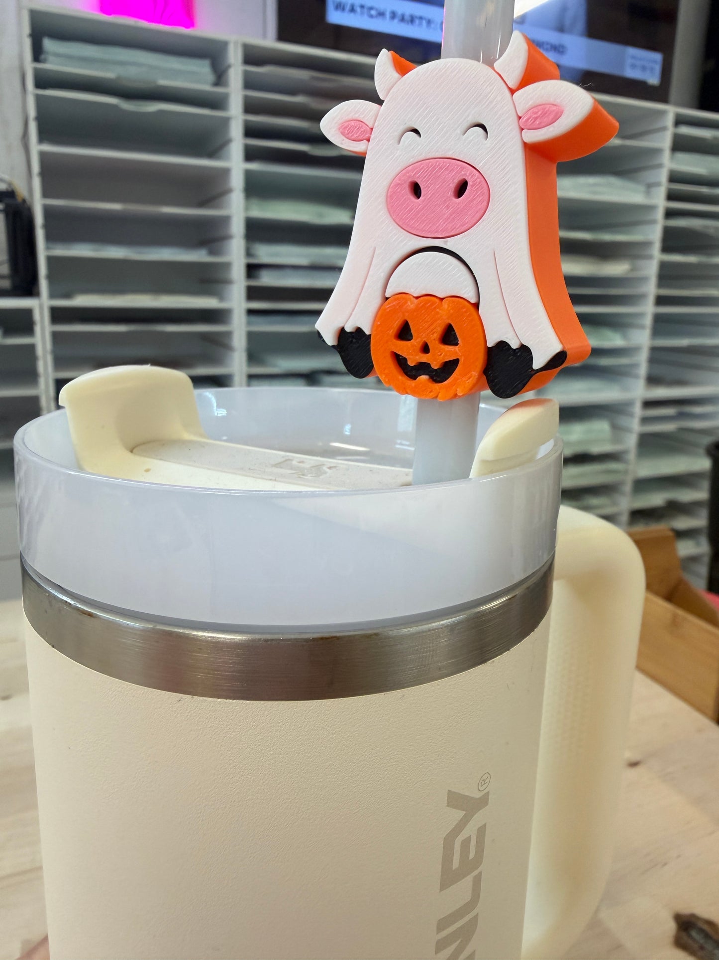 RTS GHOST HALLOWEEN STRAW TOPPER 10MM STAN