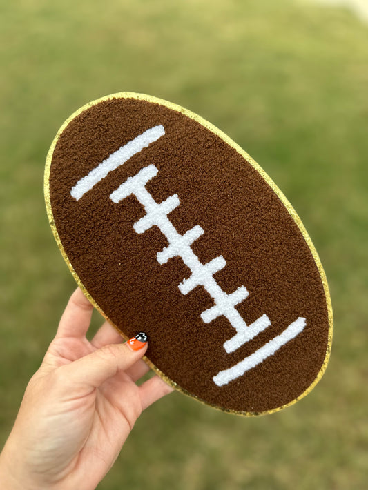 RTS FOOTBALL GOLD GLITTER Chenille Patch 11 inches in size