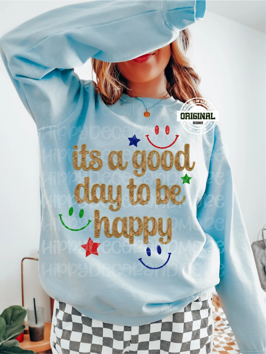 RTS It's a good day to be happy smiley face MATTE BREATHABLE CLEAR FILM SCREEN PRINT TRANSFER ADULT 10x12