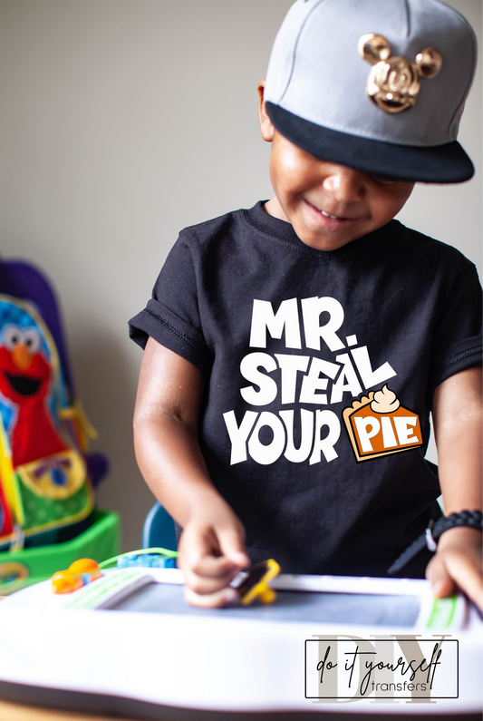 MR. Steal your pie Thanksgiving  KIDS  DTF TRANSFERPRINT TO ORDER