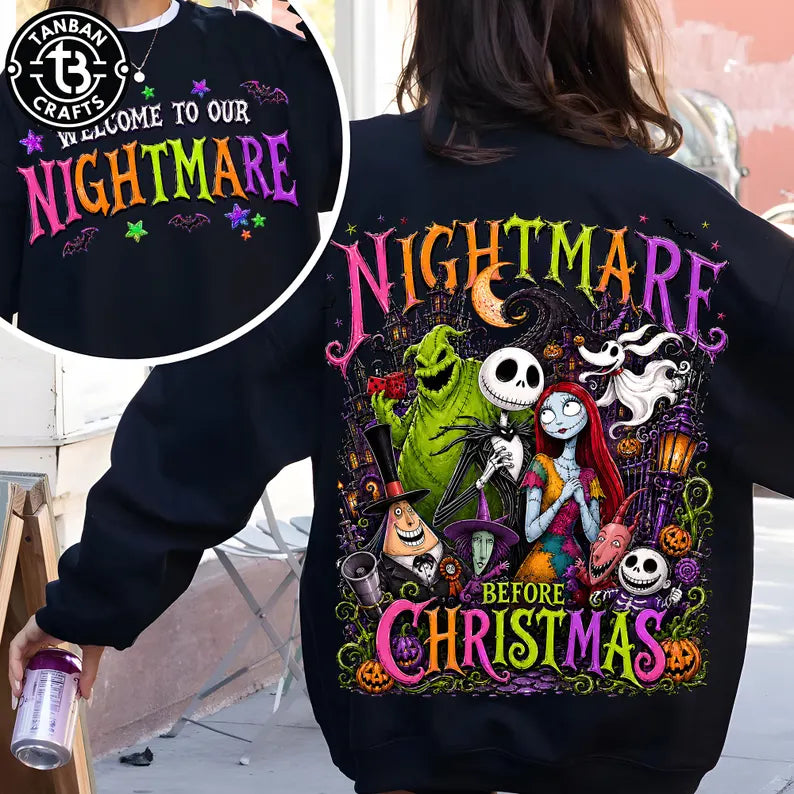 RTS NIGHTMARE CHRISTMAS FRONT BACK DTF DIRECT TO FILM transfers ADULT 10X11.5 FRONT BACK