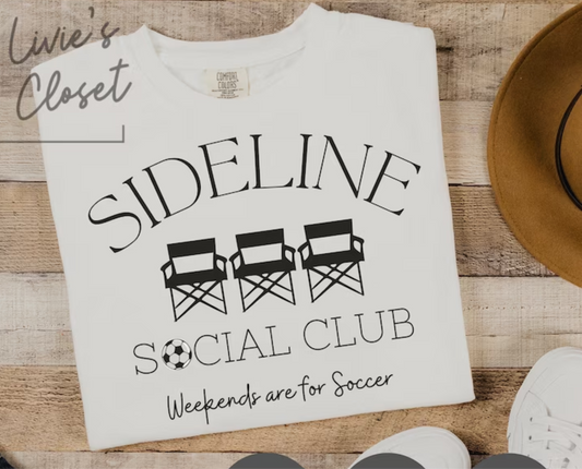 RTS SIDELINE Social club weekends are for Soccer SINGLE COLOR BLACK Screen Print transfers size ADULT 10X12