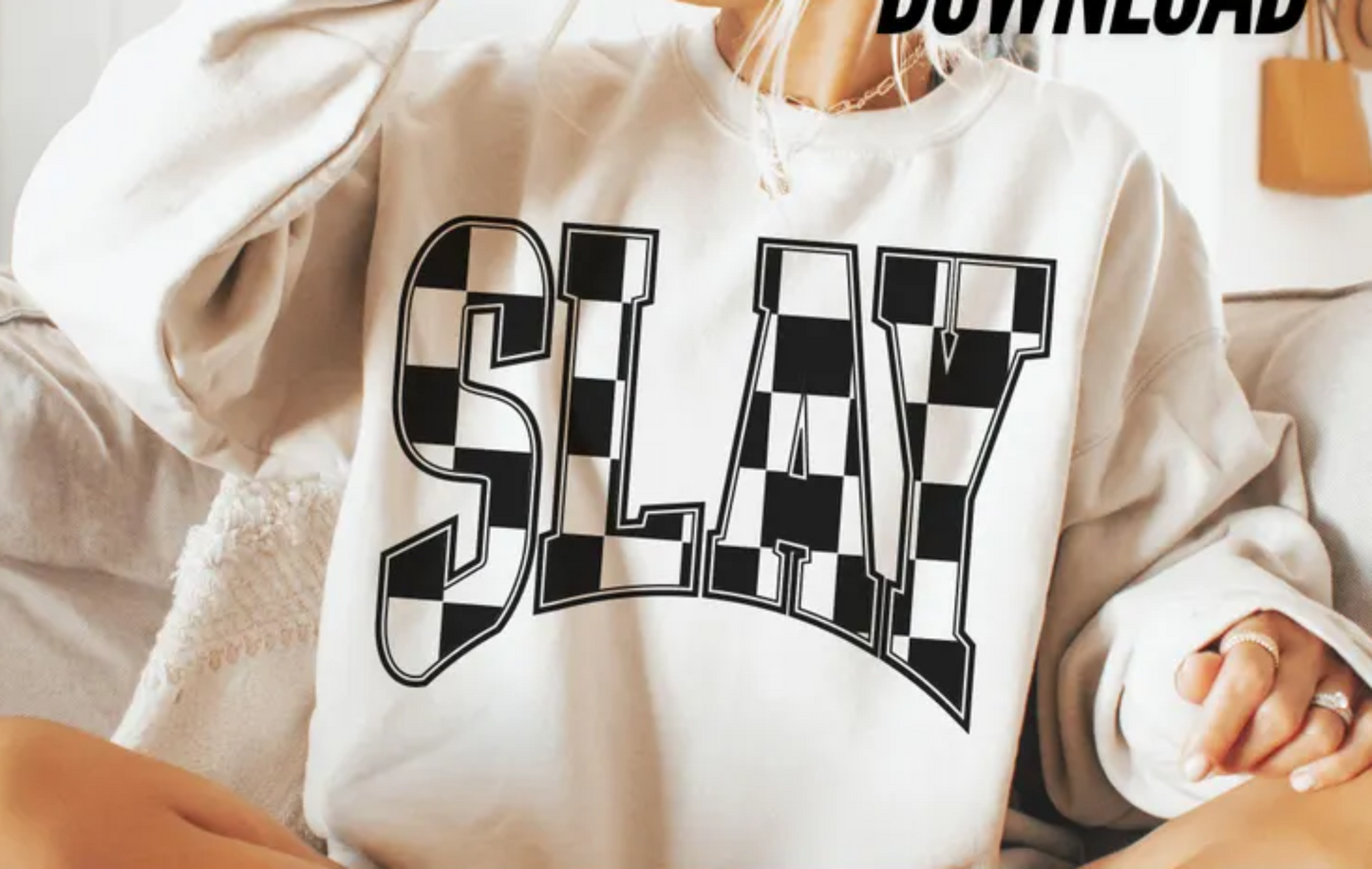 RTS SLAY CHECKER SINGLE COLOR BLACK DTF DIRECT TO FILM transfers ADULT 9X12 2-A