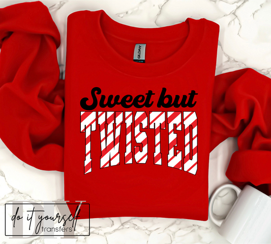 Sweet but TWISTED Christmas Candy cane  ADULT  DTF TRANSFERPRINT TO ORDER