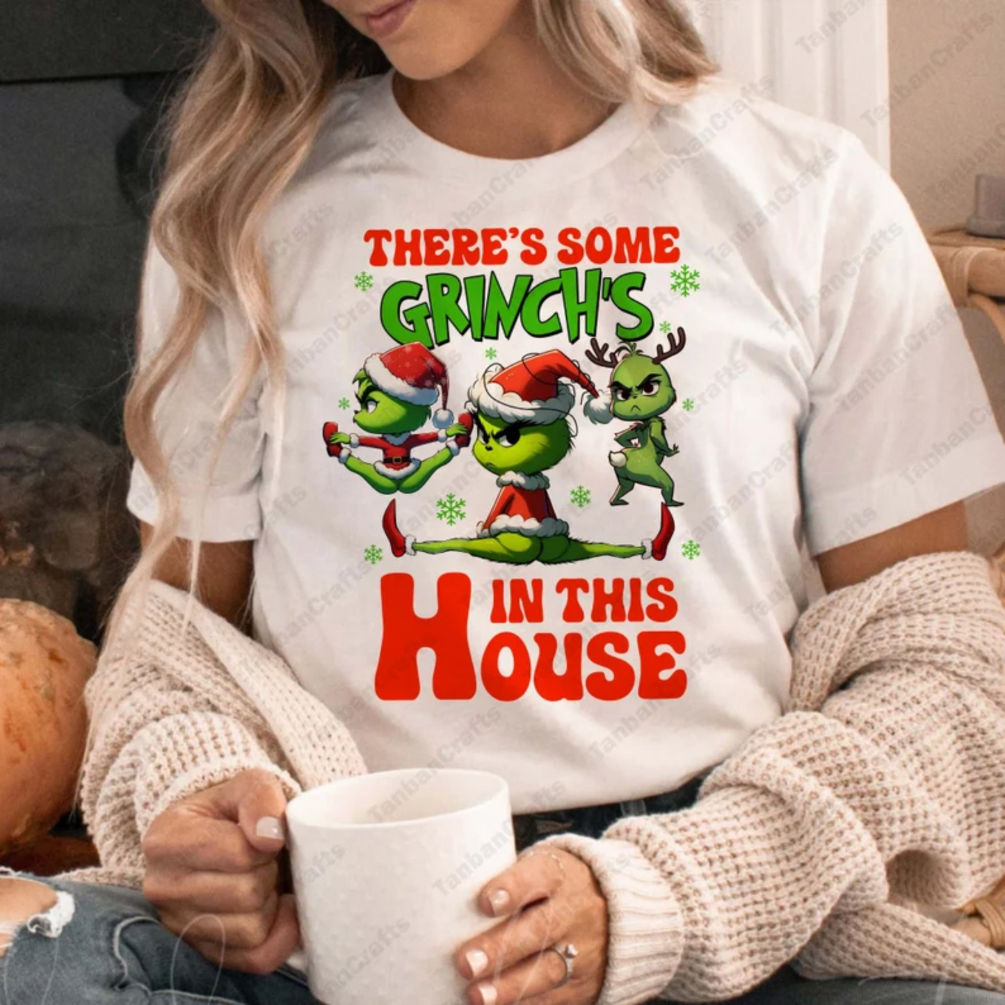 There's some GRINCH'S in this house Christmas DTF TRANSFER PRINT TO ORDER 663
