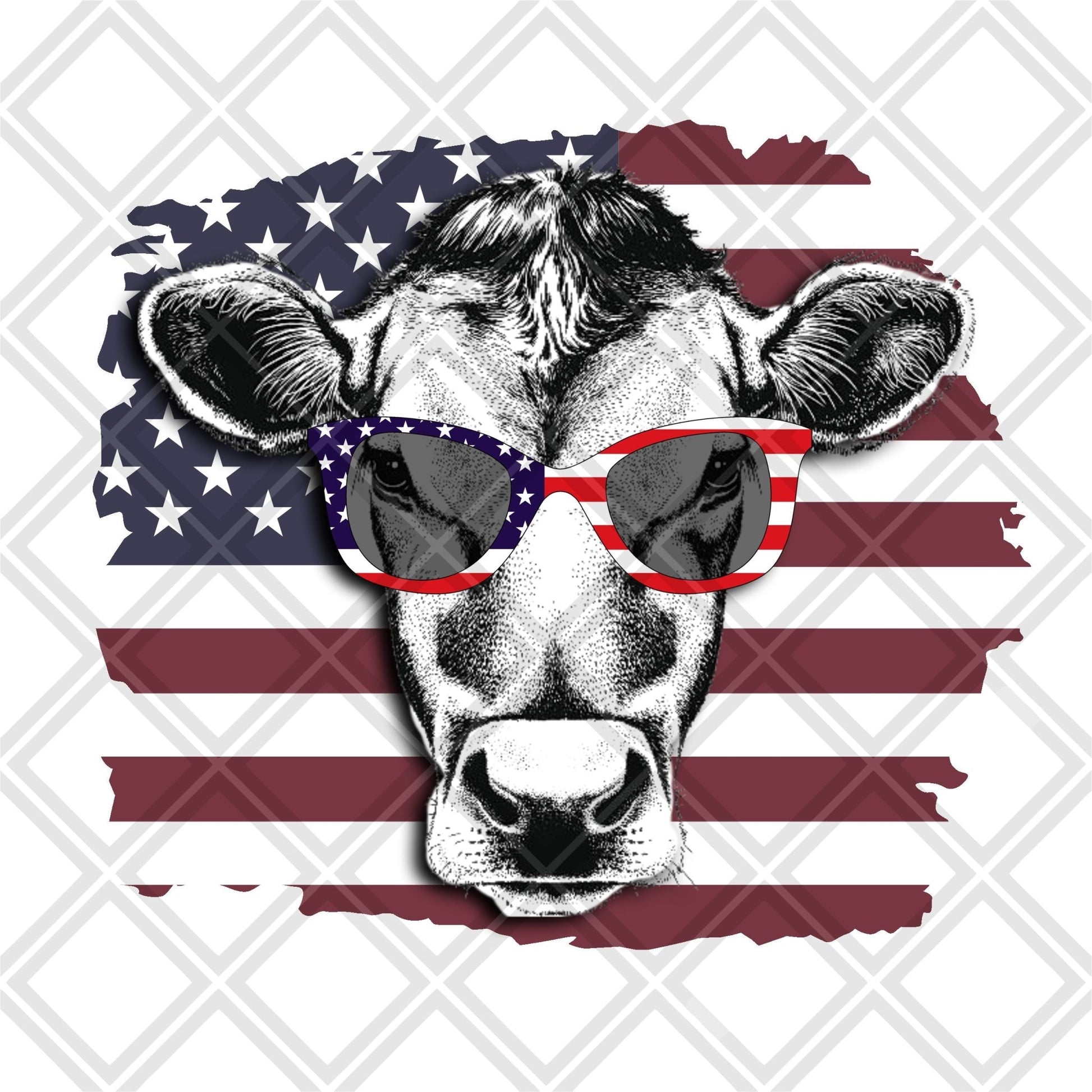 America Cow Frame DTF TRANSFERSPRINT TO ORDER - Do it yourself Transfers