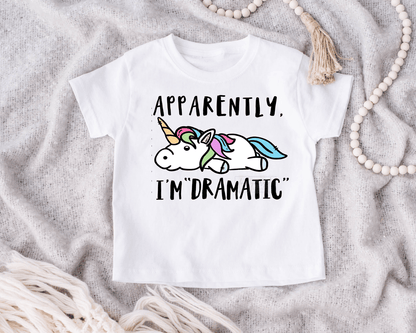 Apparently I'm Dramatic unicorn DTF size KIDS 5.5x6.5 DTF TRANSFERPRINT TO ORDER - Do it yourself Transfers