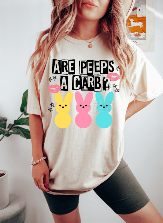 Are Peeps a Carb? Easter size ADULT DTF TRANSFERPRINT TO ORDER - Do it yourself Transfers