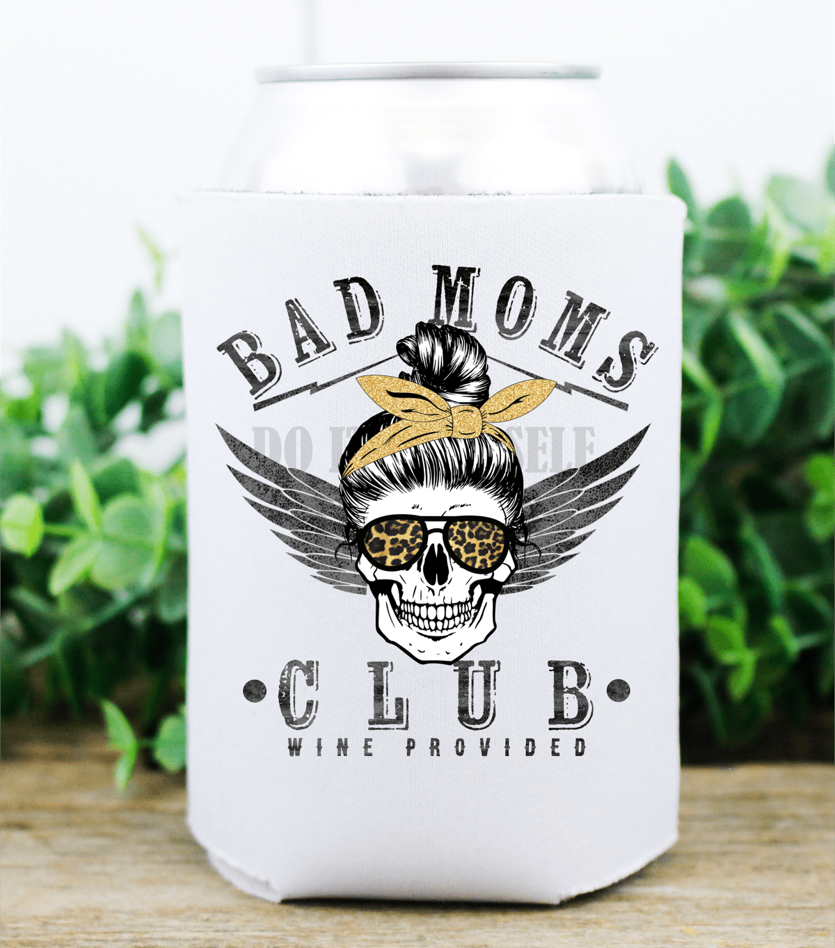 Bad moms club wine provided skull leopard mom bun / size DTF TRANSFERPRINT TO ORDER - Do it yourself Transfers