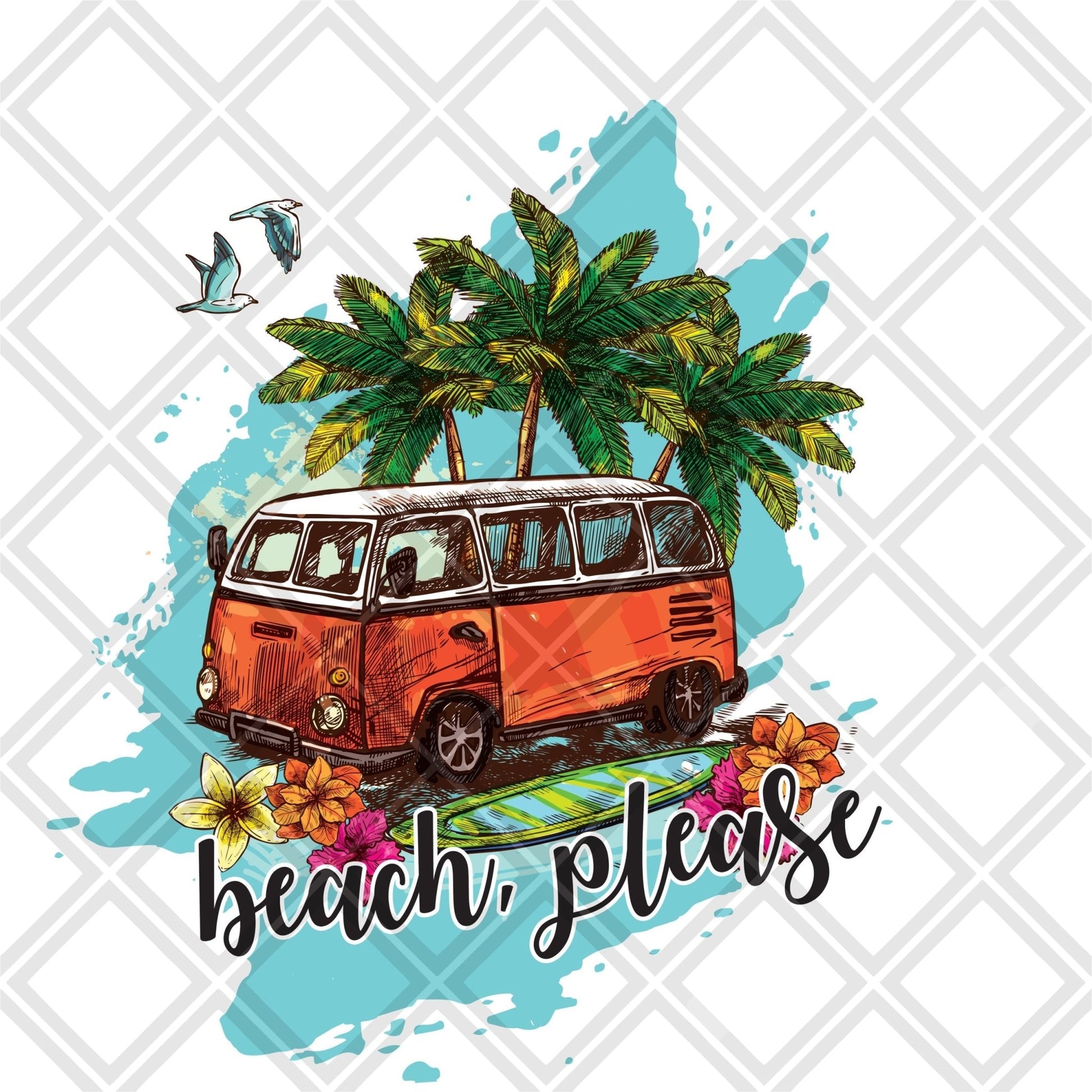 Beach, Please FRAME Digital Download Instand Download - Do it yourself Transfers