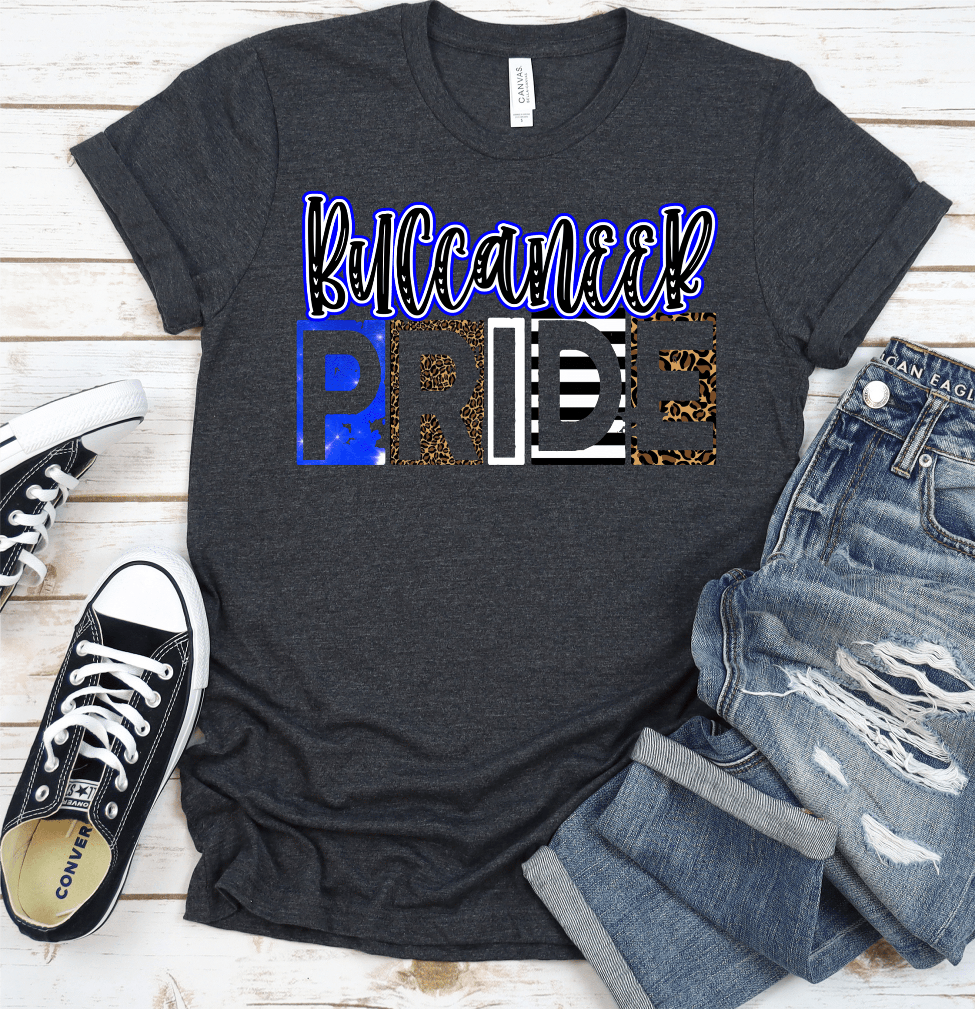 Buccaneer pride royal blue black team sport DTF TRANSFERSPRINT TO ORDER - Do it yourself Transfers