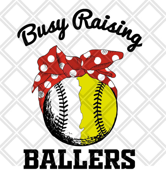 busy raising ballers SOFTBALL BASEBALL DTF TRANSFERPRINT TO ORDER - Do it yourself Transfers