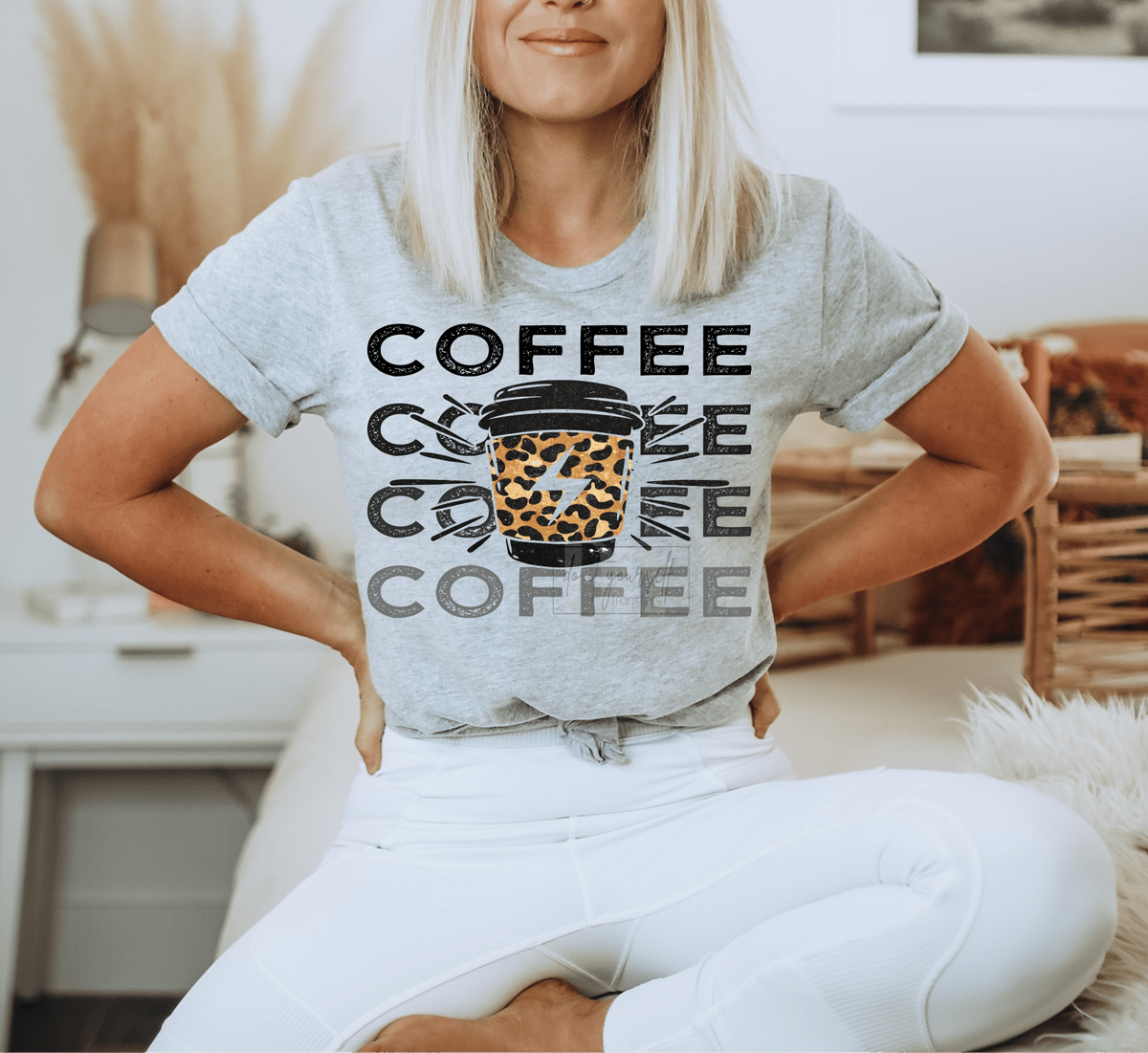 Coffee Coffee Coffee Coffee Cup leopard size ADULT 11.5x8.5 DTF TRANSFERPRINT TO ORDER - Do it yourself Transfers