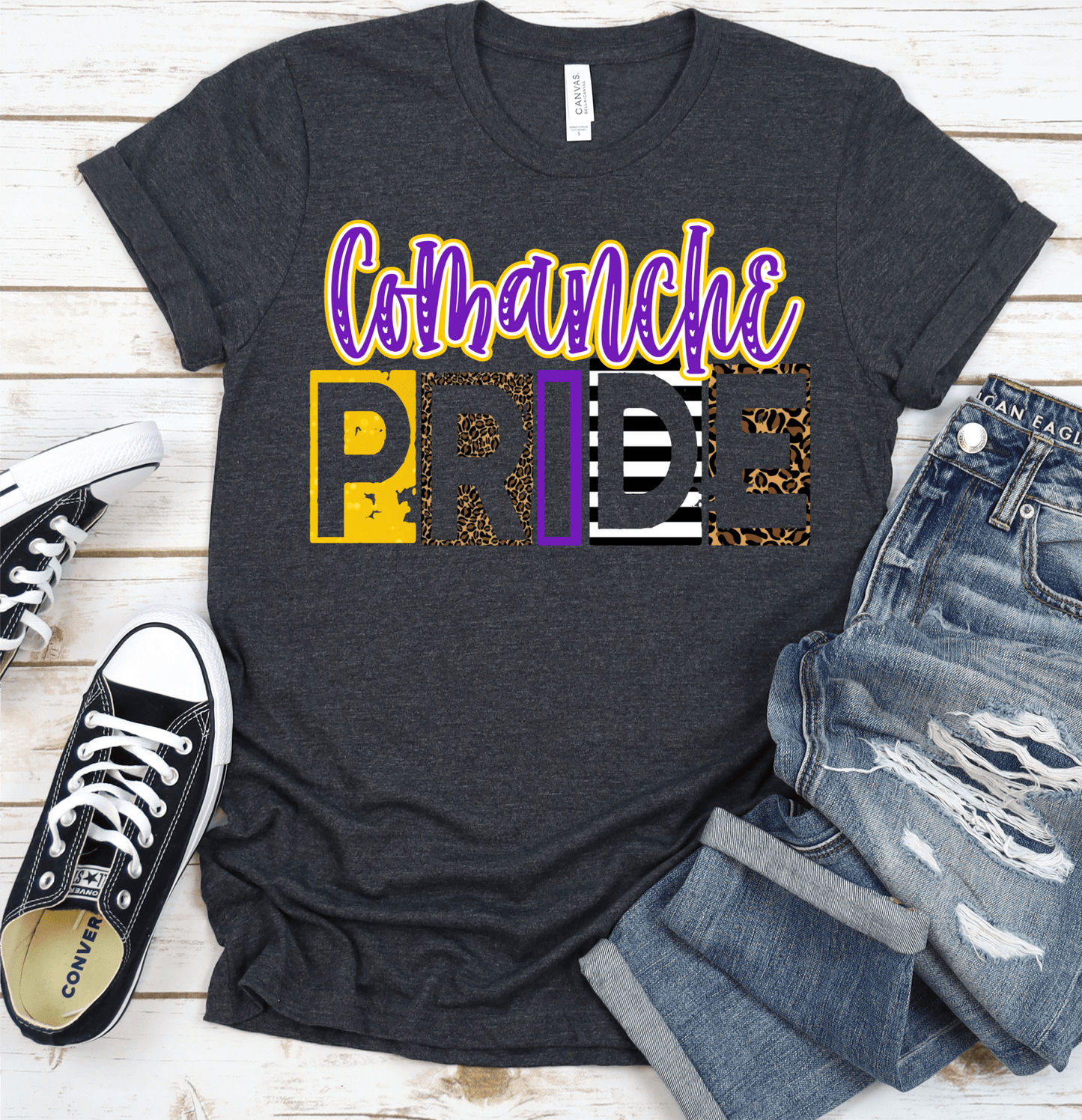 Comanche pride gold yellow purple team sport DTF TRANSFERSPRINT TO ORDER - Do it yourself Transfers