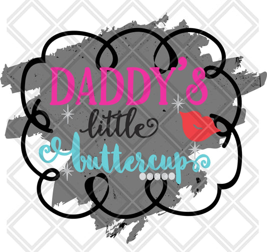 daddy's little buttercup Digital Download Instand Download - Do it yourself Transfers