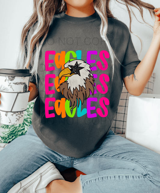 EAGLES stars multi color DTF size ADULT DTF TRANSFER PRINT TO ORDER - Do it yourself Transfers