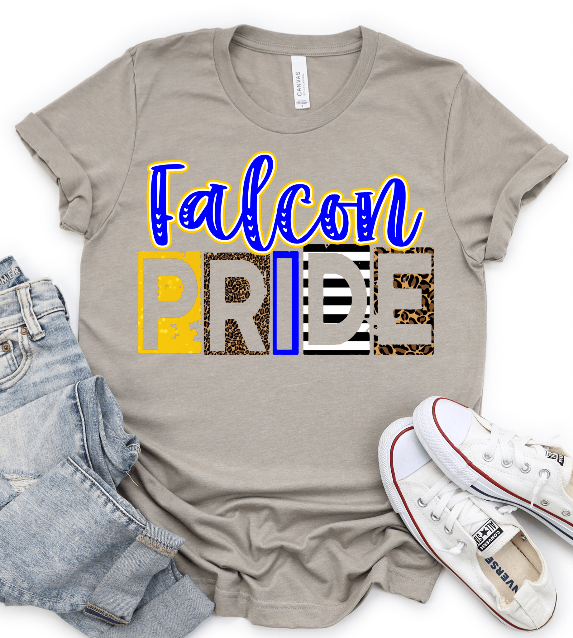 Falcon pride royal blue yellow gold team sport DTF TRANSFERSPRINT TO ORDER - Do it yourself Transfers