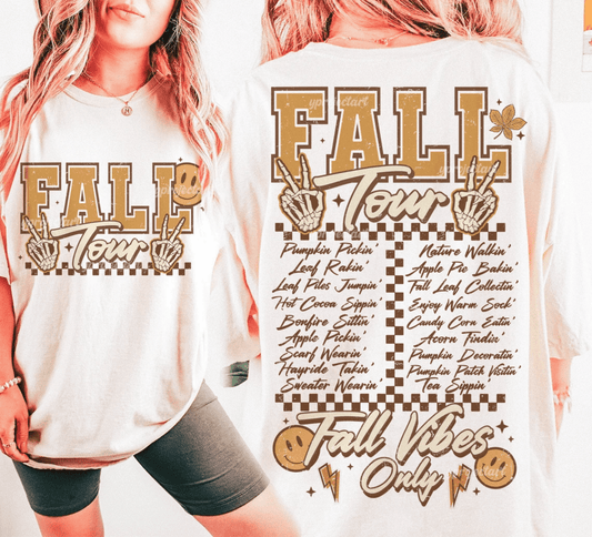 FALL TOUR Fall vibes only DTF TRANSFERS PRINT TO ORDER - Do it yourself Transfers