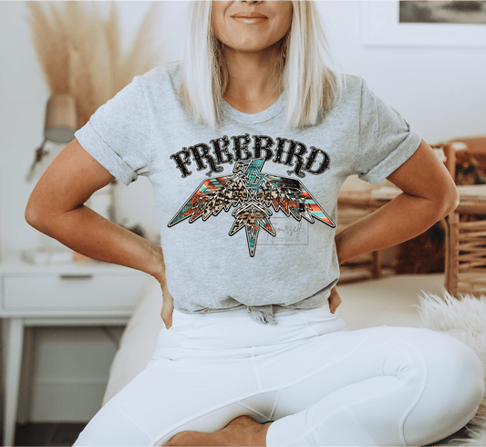 Freebird serape leopard free bird size ADULT 8.6x11.5 DTF TRANSFERPRINT TO ORDER - Do it yourself Transfers