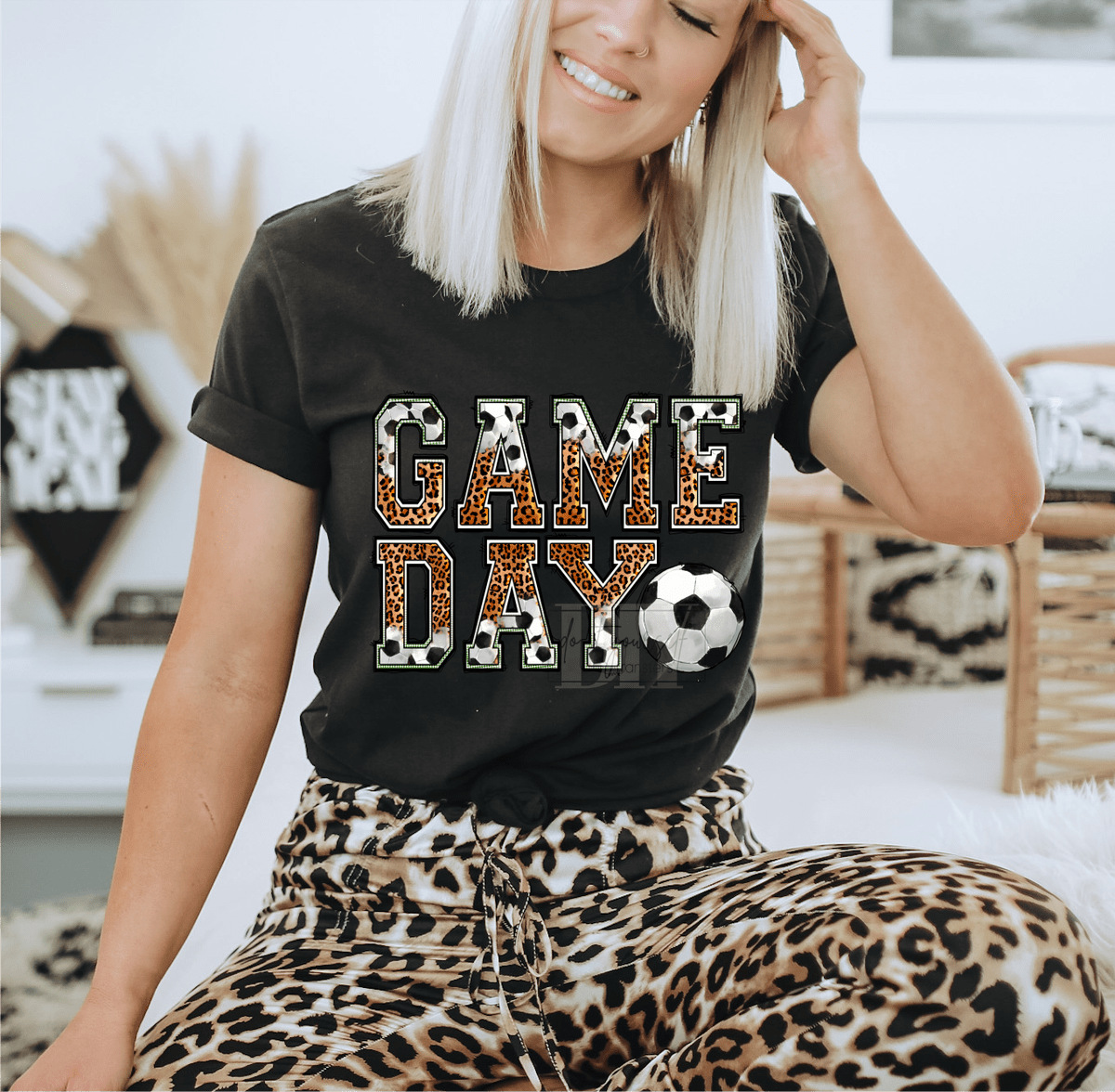 Game Day Soccer Ball Leopard size ADULT DTF TRANSFERPRINT TO ORDER - Do it yourself Transfers