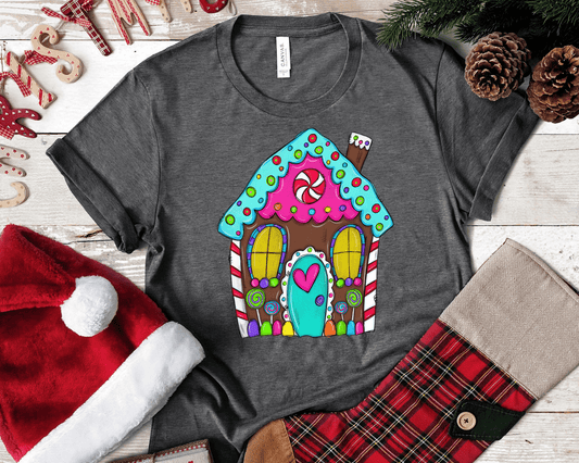 Gingerbread house Christmas DTF TRANSFERPRINT TO ORDER - Do it yourself Transfers