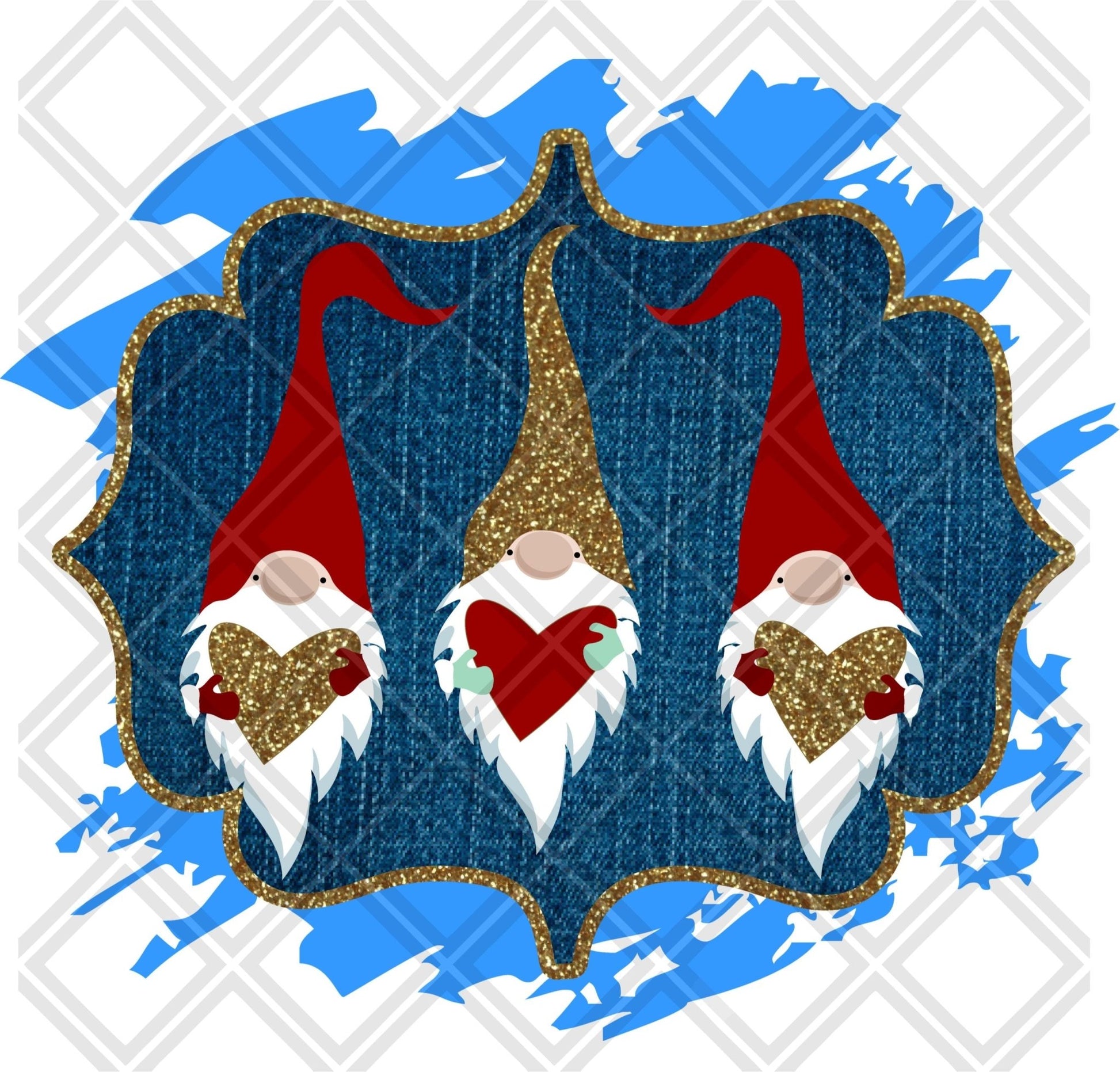 GNOMES VALENTINES HEARTS Digital Download Instand Download - Do it yourself Transfers