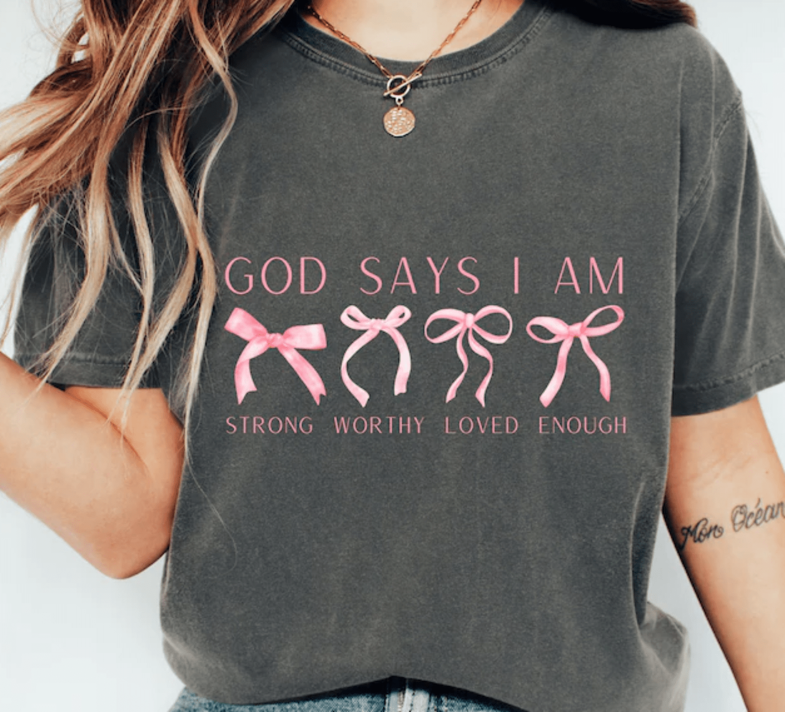 GOD say I am pink ribbons DTF size ADULT DTF TRANSFER PRINT TO ORDER - Do it yourself Transfers